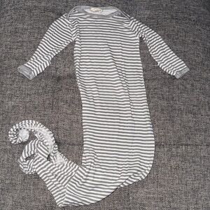 Emerson and friends bamboo Striped Gray and White Baby Gown